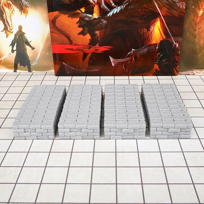 Dungeon Walls 40pcs 28mm Miniature RPG Terrain Modular System DND Building by AUSPDICE