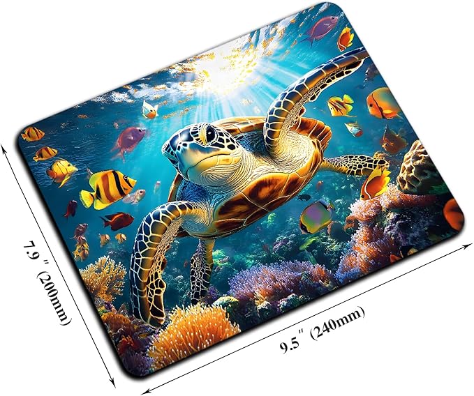 Mouse Pad, Cute Ocean Colorful Turtle Mouse Pads - Image 2