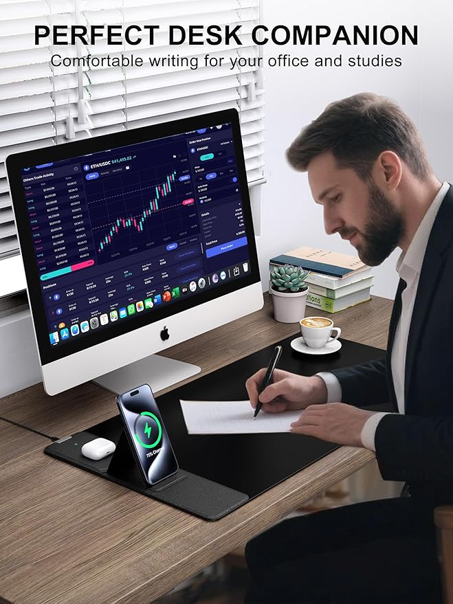 TopMade Mouse Pad with 15W Wireless Charging & Phone Holder, 31.5" x 15.75" XXL - Image 6