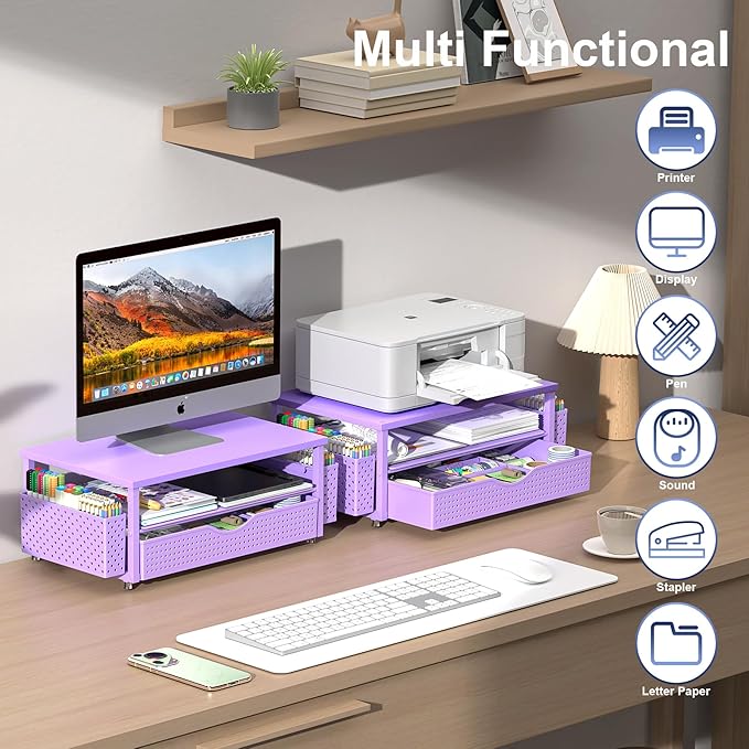 Desk Organizer and Accessories, Computer Monitor Stand Riser - Image 4