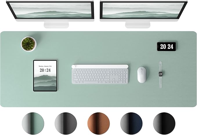 Aothia Leather Desk Pad Protector, Office Desk Mat, Large Mouse Pad, Laptop by Aothia