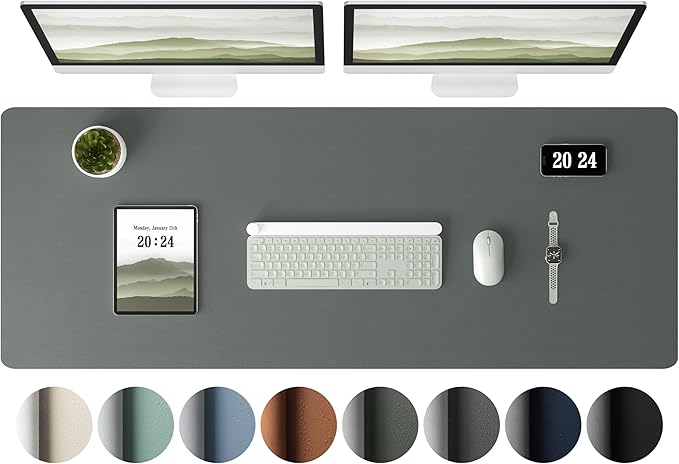 Aothia Leather Desk Pad Protector, Office Desk Mat, Large Mouse Pad, Laptop by Aothia