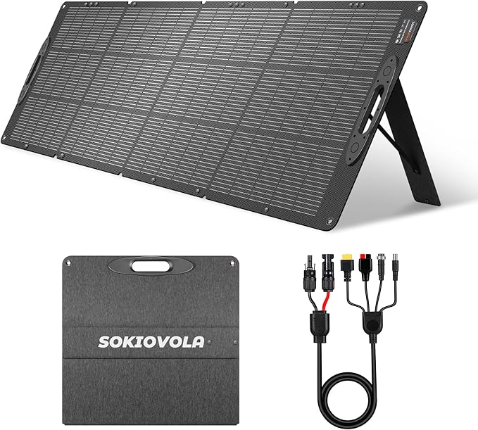 200W Portable Solar Panels, Foldable Solar Panel, IP68 Waterproof & Durable Up by SOKIOVOLA