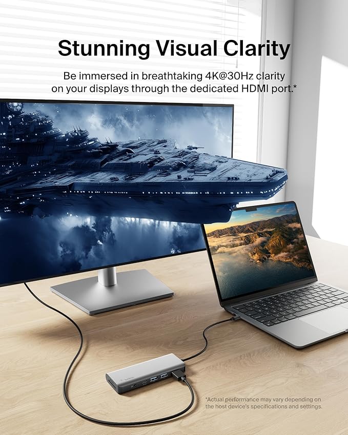 Belkin USB-C Hub, 7-in-1 MultiPort Docking Station - Image 6
