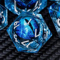 ARUOHHA DND Resin Dice Dragon Eye Dice Liquid Core Blue Sharp Edged Dice Set by ARUOHHA
