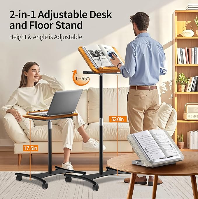 NAMON Laptop Floor Stand with Wheels - 2 in 1 Dual-use Floor & Desk Stand - Image 3
