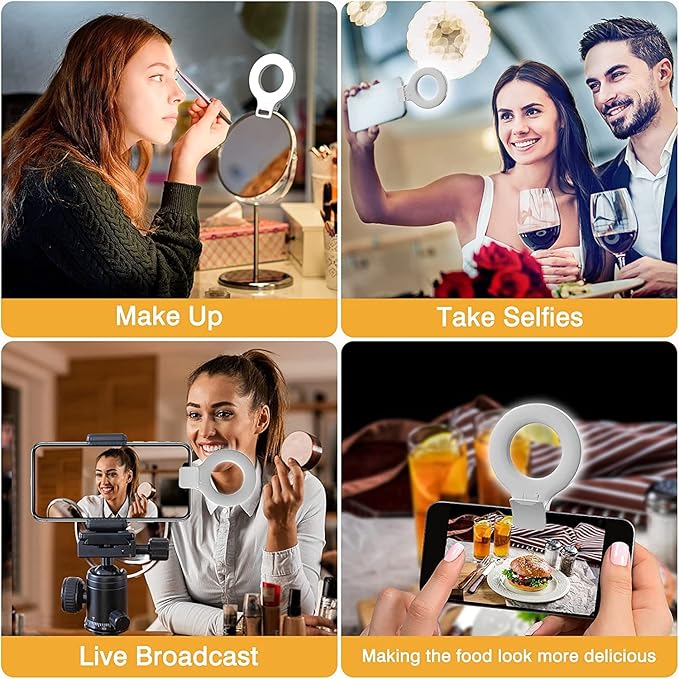 Clip on Ring Light, Kimwood Rechargeable 60 LED Selfie Ring Light - Image 7