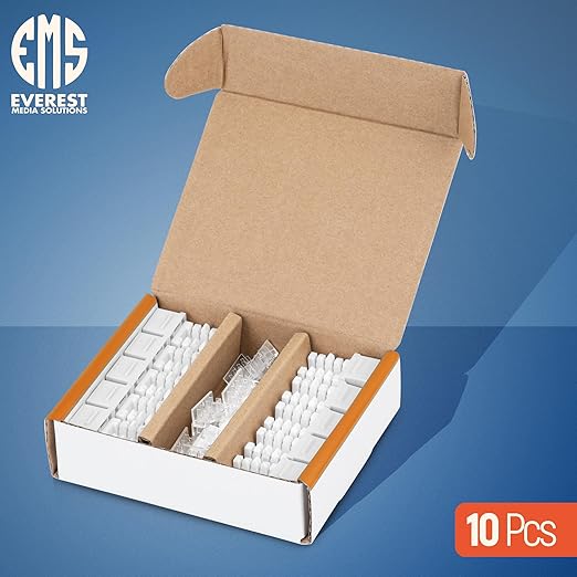 Everest 90° Angled RJ45 Cat6A Keystone Jacks 10-Pack in White - Image 2