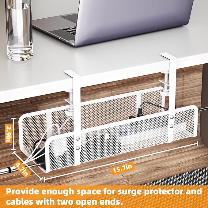 Under Desk Cable Management Tray, Wire Management Desk Cable Organizer Cable - Image 7