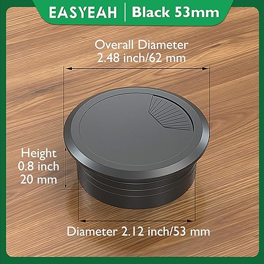 2 Pcs Desk Grommet 2-1/16" / 53 mm, Desk Cord Hole Cover, Cable Grommet ABS - Image 9