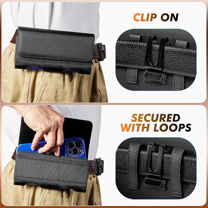 BECPLT Nylon Belt Holster Case Cell Phone Pouch Belt Holder Phone Holster Cover - Image 6