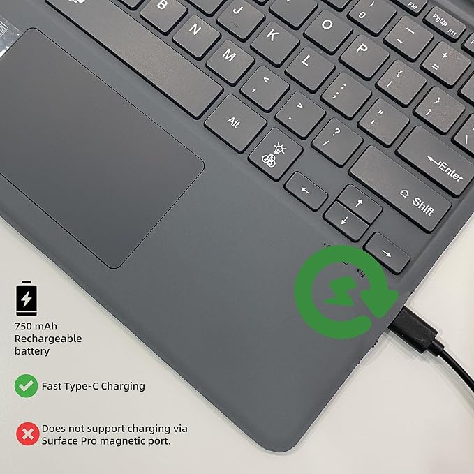 Keyboard for Microsoft Surface Pro Copilot+ / Pro 11 / Pro 10 / Pro 9 / Pro 8 / - Image 5