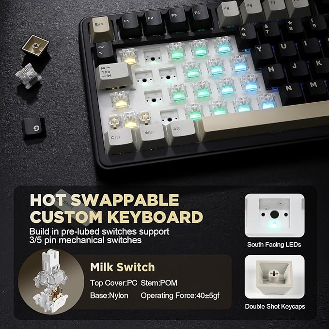 YUNZII B75 Mechanical Keyboard, 75% Layout - Image 5
