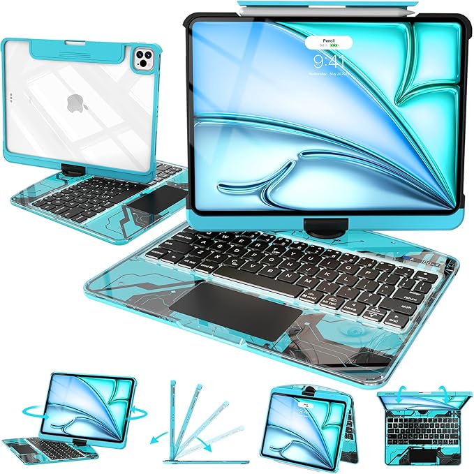 Intermerge Clear Keyboard Case for iPad Air 11", Air 5th/4th, Pro 11" 2022-2018 by Intermerge
