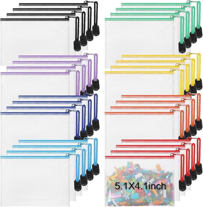 Jetec 32 Pcs Mesh Zipper Bags Toy Storage Bikini Organizer Bag Bolsas Para by Jetec