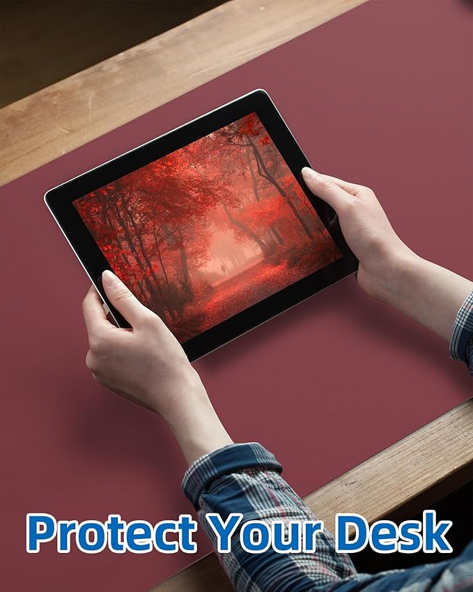 AFIING Leather Desk Pad Protector, Mouse Pad, Office Desk Mat, Non-Slip PU - Image 3