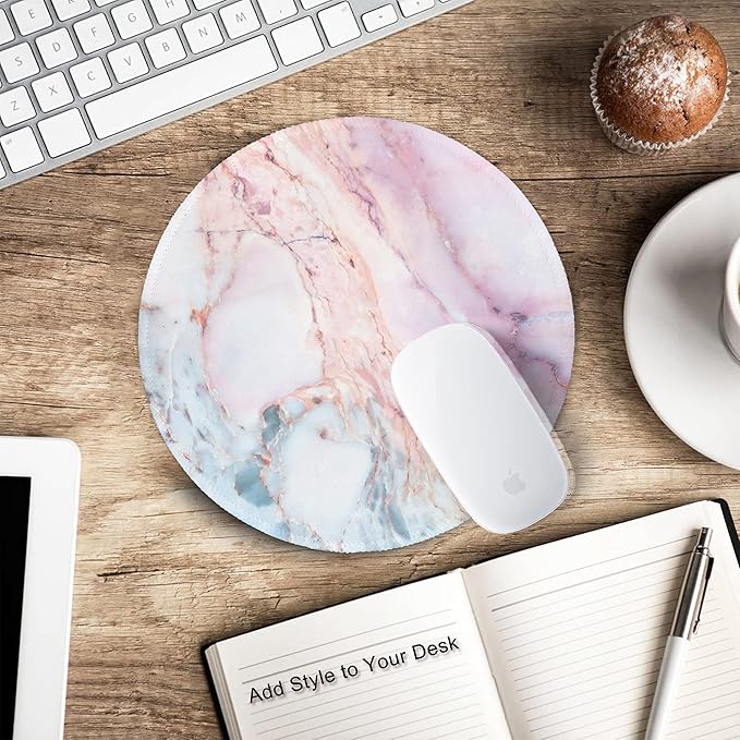 ITNRSIIET Marble Round Mouse Pad Pink Marble Customized Premium-Textured - Image 6