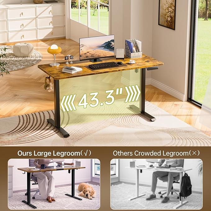 Veken 55 Inch Large Electric Standing Desk, Heights Adjustable, Sit to Stand Up - Image 9