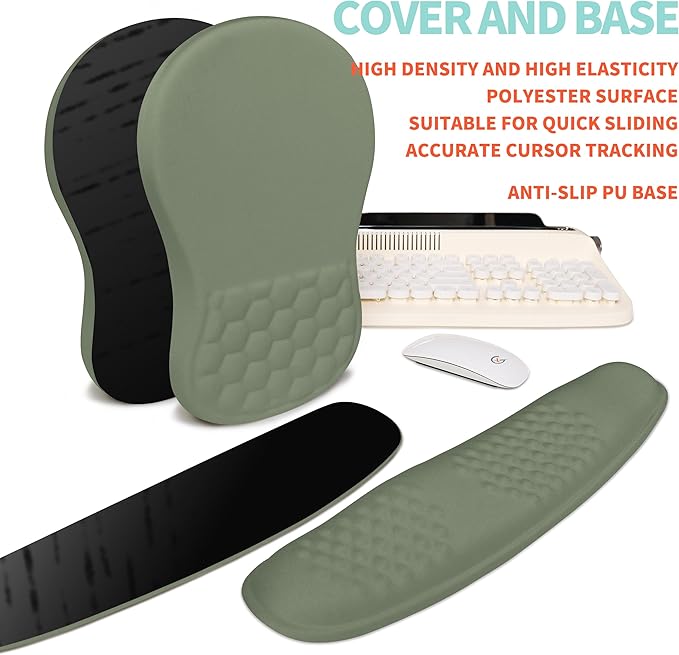 2-in-1 Ergonomic Set, Wave Rise Keyboard Wrist Rest and Massage Bulge Slope - Image 6