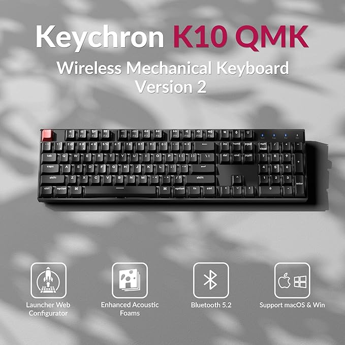 Keychron K10 Full Size Layout White LED Backlit Hot-Swappable Mechanical - Image 2