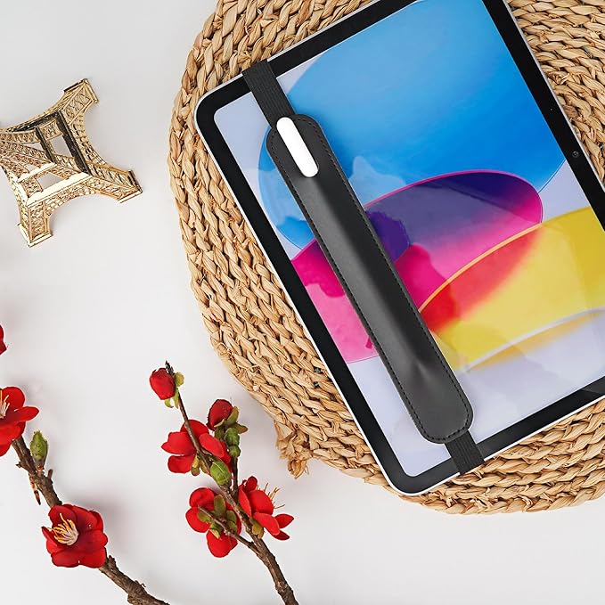 Vegan Leather Elastic Band Stylus Holder, Capacitive Pen Case - Image 5