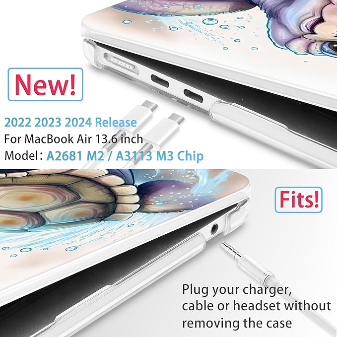 Mektron for 2024 M3 MacBook Air 13.6 Inch A3113 Case Fits 2022 2023 A2681 M2 - Image 2