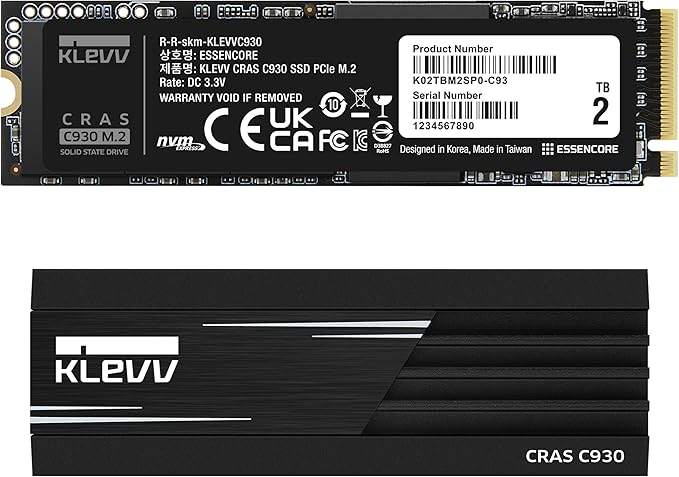 KLEVV CRAS C930 2TB M.2 2280 NVMe PCIe Gen4x4 Internal Gaming SSD Aluminium by HOME