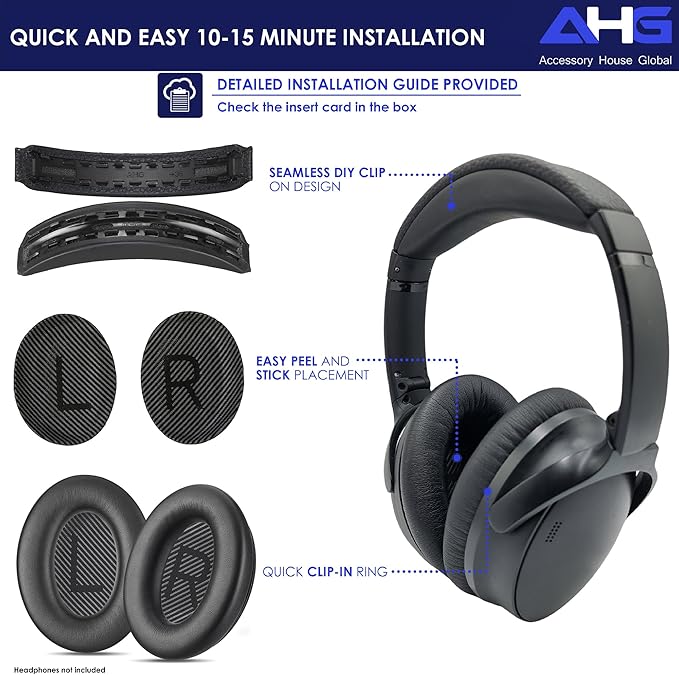Replacement QC Ear Pad and Headband Pad Kit Cushion. Compatible - Image 8