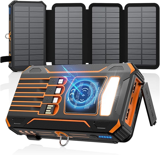 SOARAISE-Solar-Charger-Power-Bank - 48000mAh Wireless Portable Charger Built-in by SOARAISE