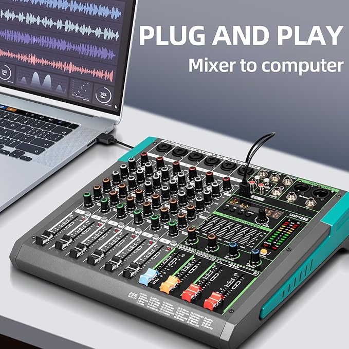 Depusheng PA6 professional DJ audio mixer 6 channel input built-in 256 kinds of - Image 4
