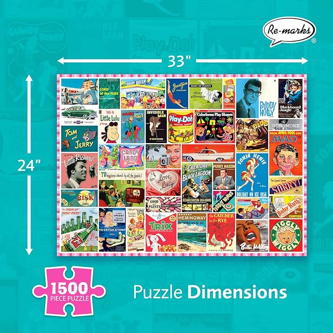 Re-marks 1950s Pop Culture Puzzle, 1500 Pieces - Image 3