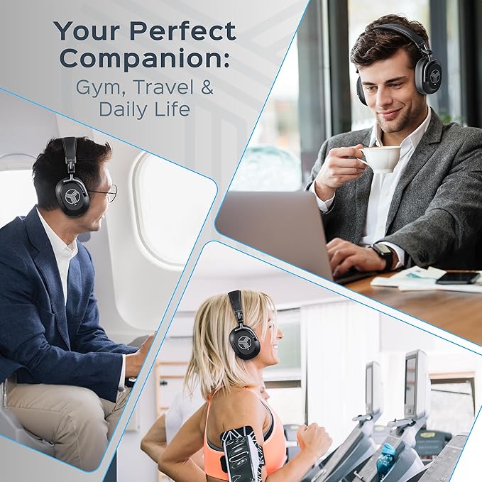 TREBLAB U5 - Hybrid Active Noise Cancelling Headphones Over-Ear, Deep Bass - Image 8