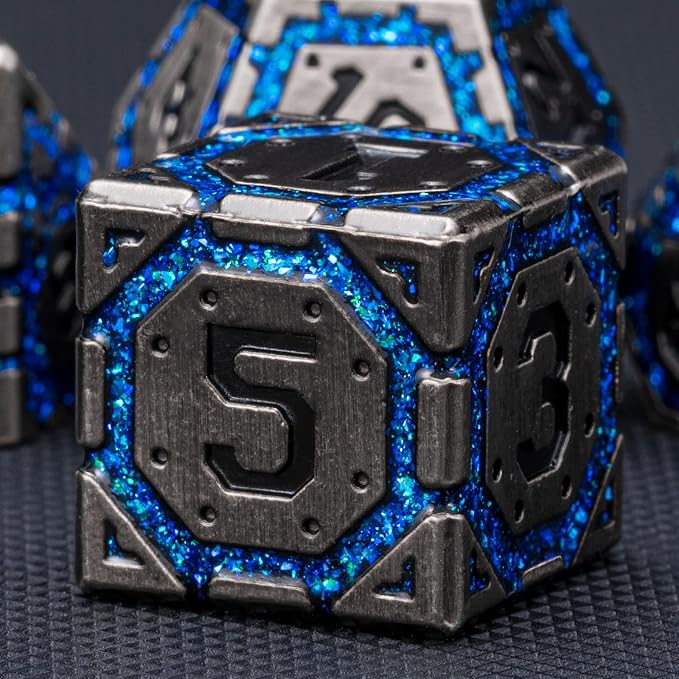 DND Metal Dice Set, Polyhedral Dice Set - Image 3