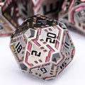 Metal DND Sci-fi Dice Set 7PCS Stripe Polyhedral Dice by OGCOPHEN