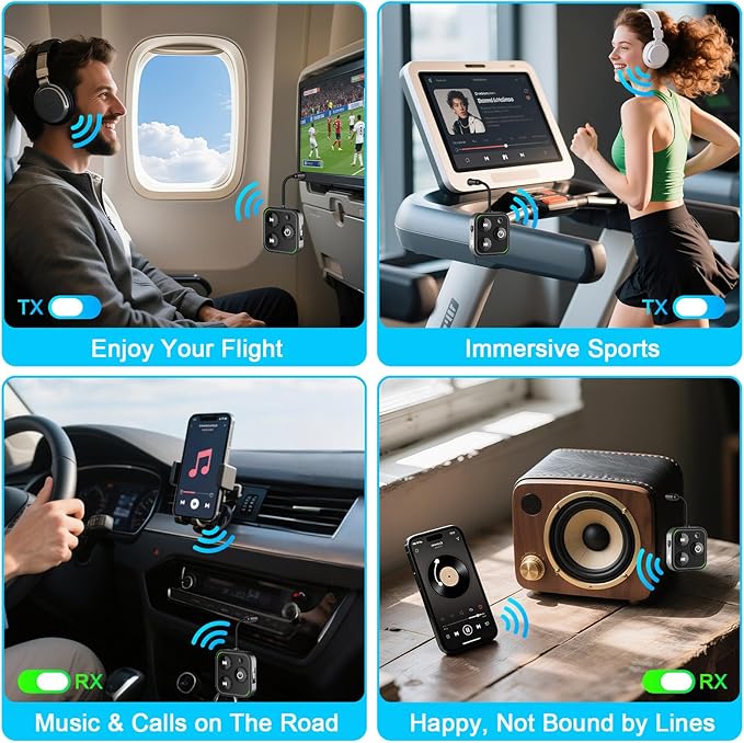 2025 Pro Bluetooth 5.4 Transmitter Receiver, 2-in-1 Wireless Audio Adapter - Image 6