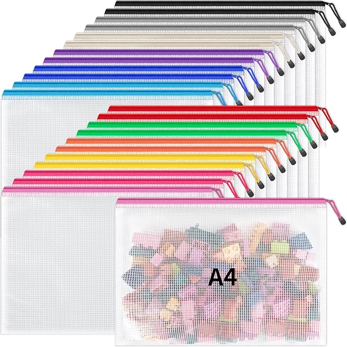 Umriox 24 Pack 12 Colors Zipper Pouches by UMRIOX