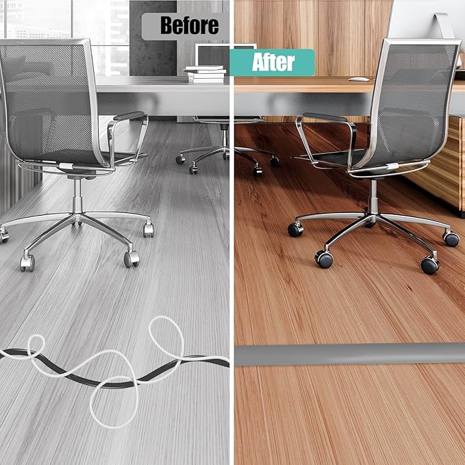 Floor Cord Cover Self Adhesive Cord Hider, 10FT Cable Management, Extension - Image 6