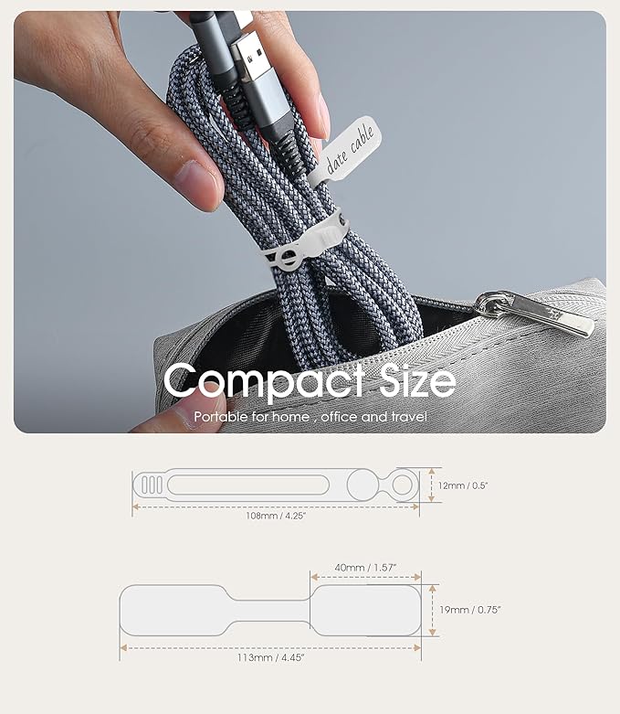 32Pcs Nearockle Cable Labels and Silicone Cable Ties Cable Management Set - Image 2