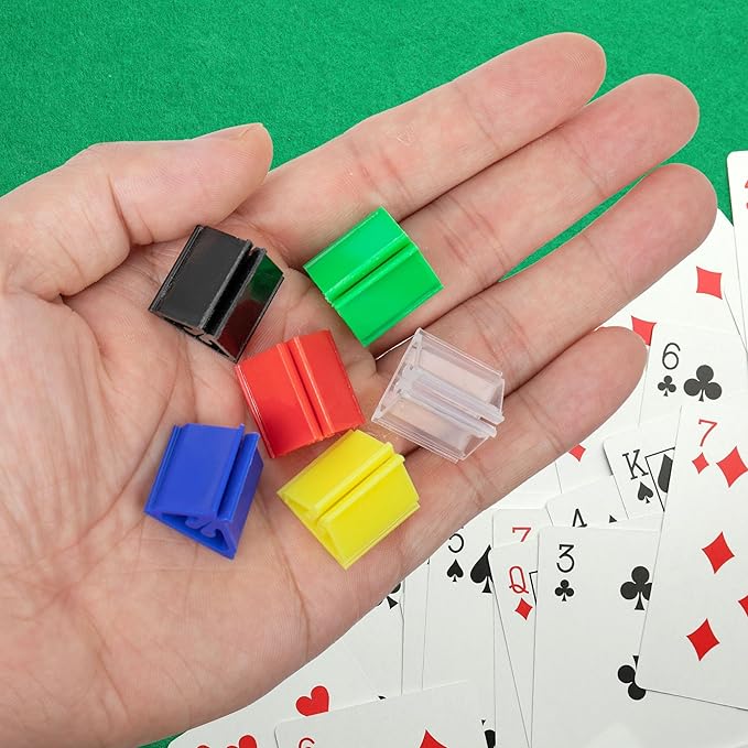 120 PCS Plastic Game Card Stands Colorful Blank Board Markers Holder - Image 5