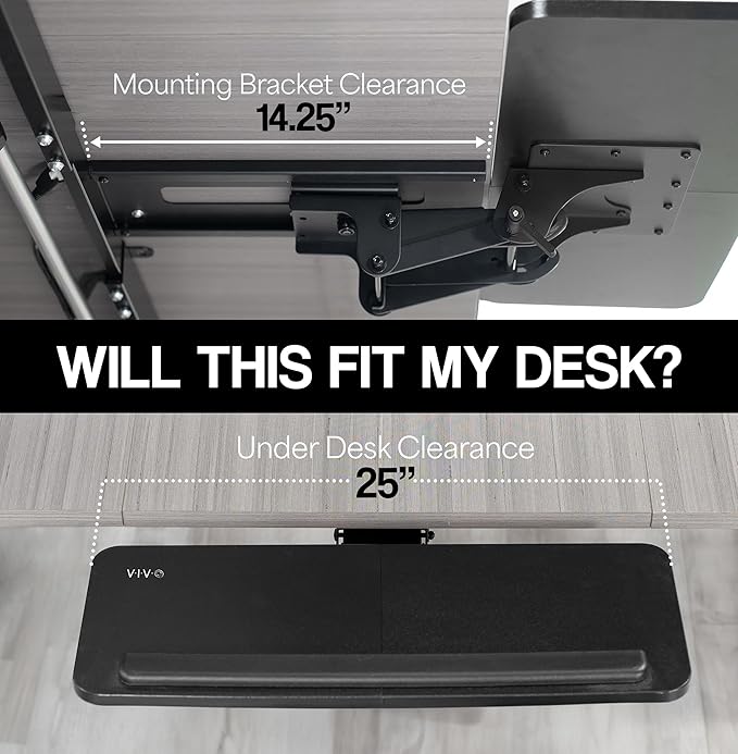 VIVO Adjustable Computer Keyboard and Mouse Platform Tray, Ergonomic Under - Image 4
