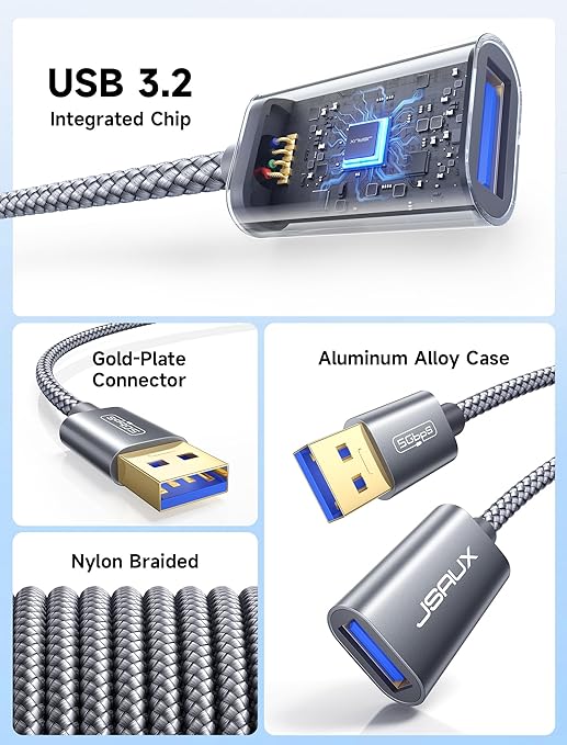 JSAUX USB 3.0 Extension Cable 3.3FT, USB A Male to Female Extension Cord - Image 4