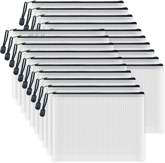 AUSTARK 20 Pcs Zipper File Bags, Plastic Mesh Pouch, Board Game Storage Bag by AUSTARK