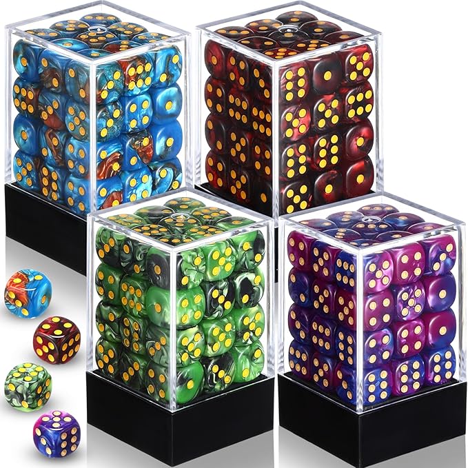 144 Pieces 12mm 6 Sided Mini Dice Set by Foilswirl