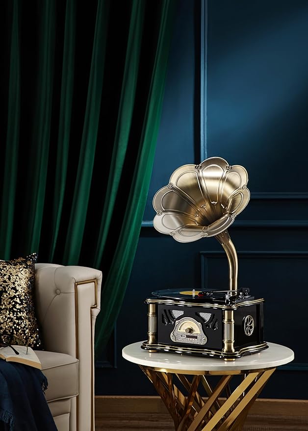 Vintage Gramophone with Bluetooth Output Vintage Record Players Retro - Image 2