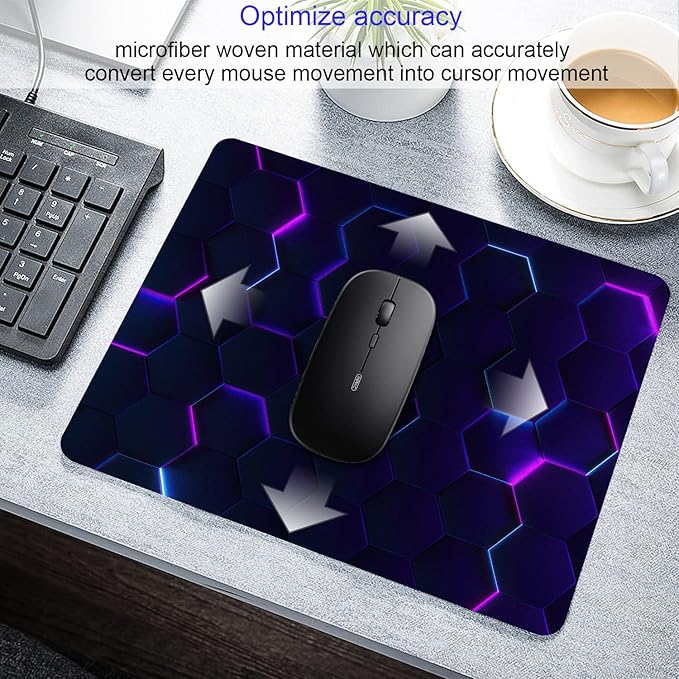 Purple Abstract Art Mouse Pad Personalized Design Computer Laptop Non-Slip - Image 3