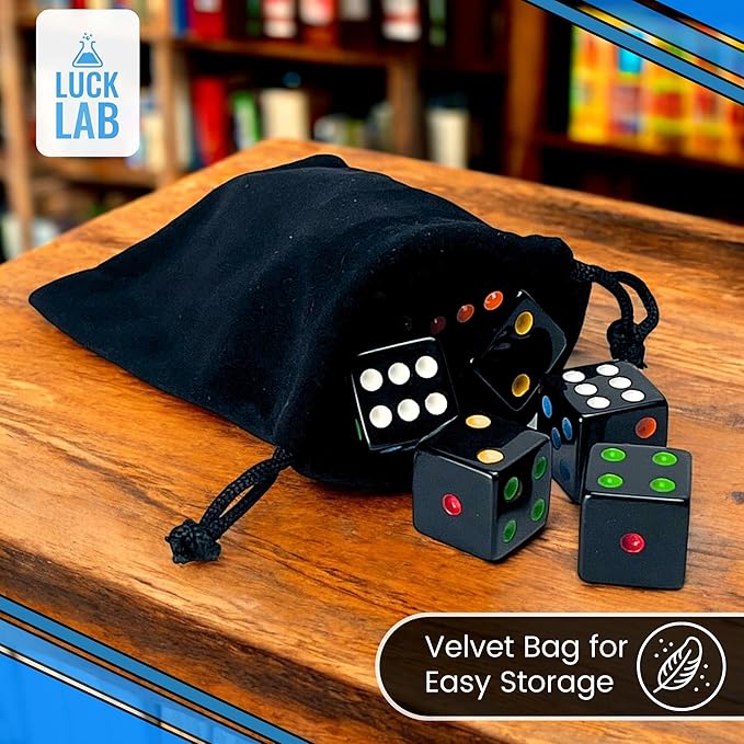 Luck Lab 10 Piece D6 Multicolor Pip Dice Pack - Image 5