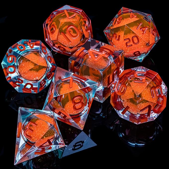 ARUOHHA Liquid Core DND Dice Set, RPG Orange Dungeons Polyhedral Dice - Image 6