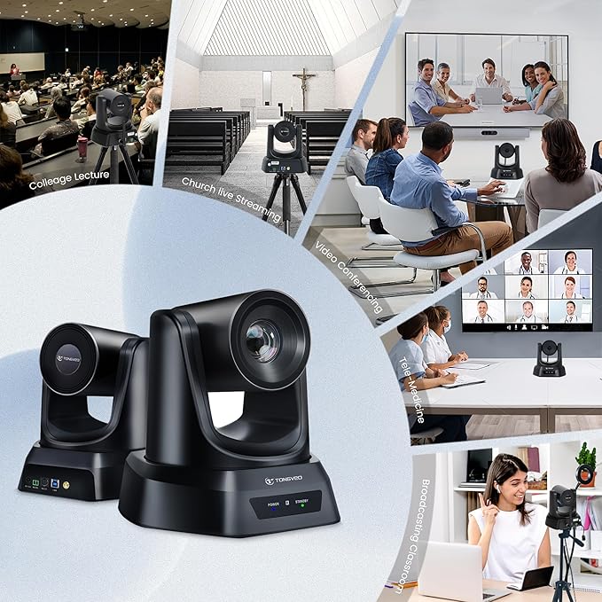 Wireless Conference Room Webcam, Church Live Streaming 20X USB 1080P 60fps PTZ - Image 8