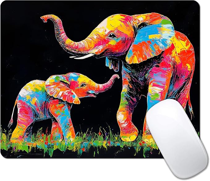 Colorful Animal Elephant Custom Mouse Pad by IMAYONDIA