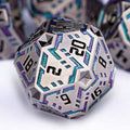 Metal DND Sci-fi Dice Set 7PCS Stripe Polyhedral Dice by OGCOPHEN